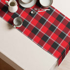 Table Runner Red Ribbon and Heavy Metal Plaid - Scottish Squares