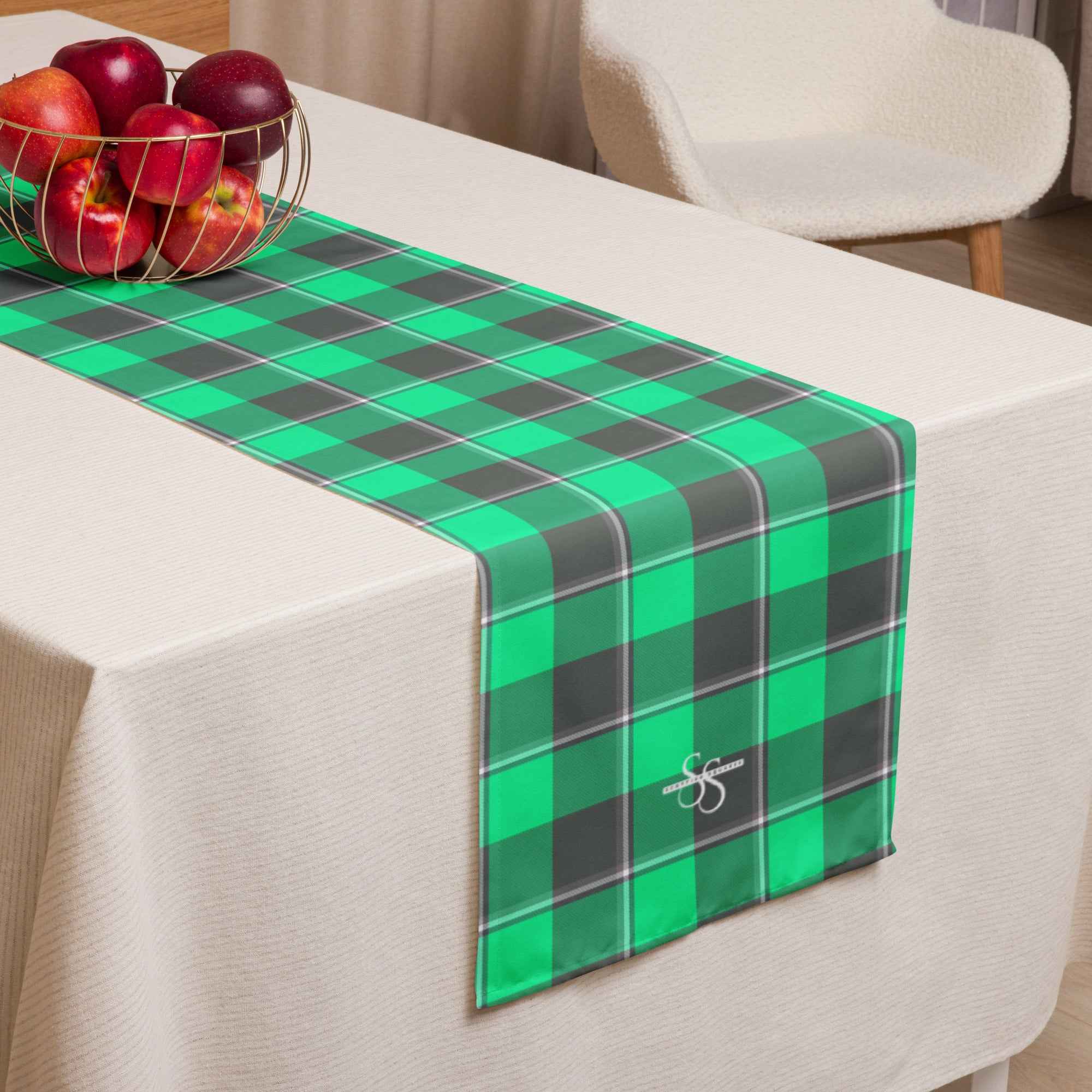 Table Runner Spring Green and Finlandia Plaid Default Title - Scottish Squares