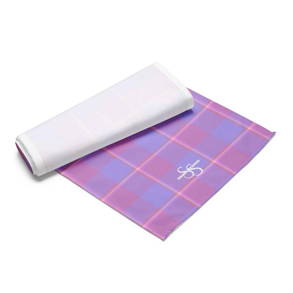 Table Runner Viola and Dull Lavender Plaid - Scottish Squares