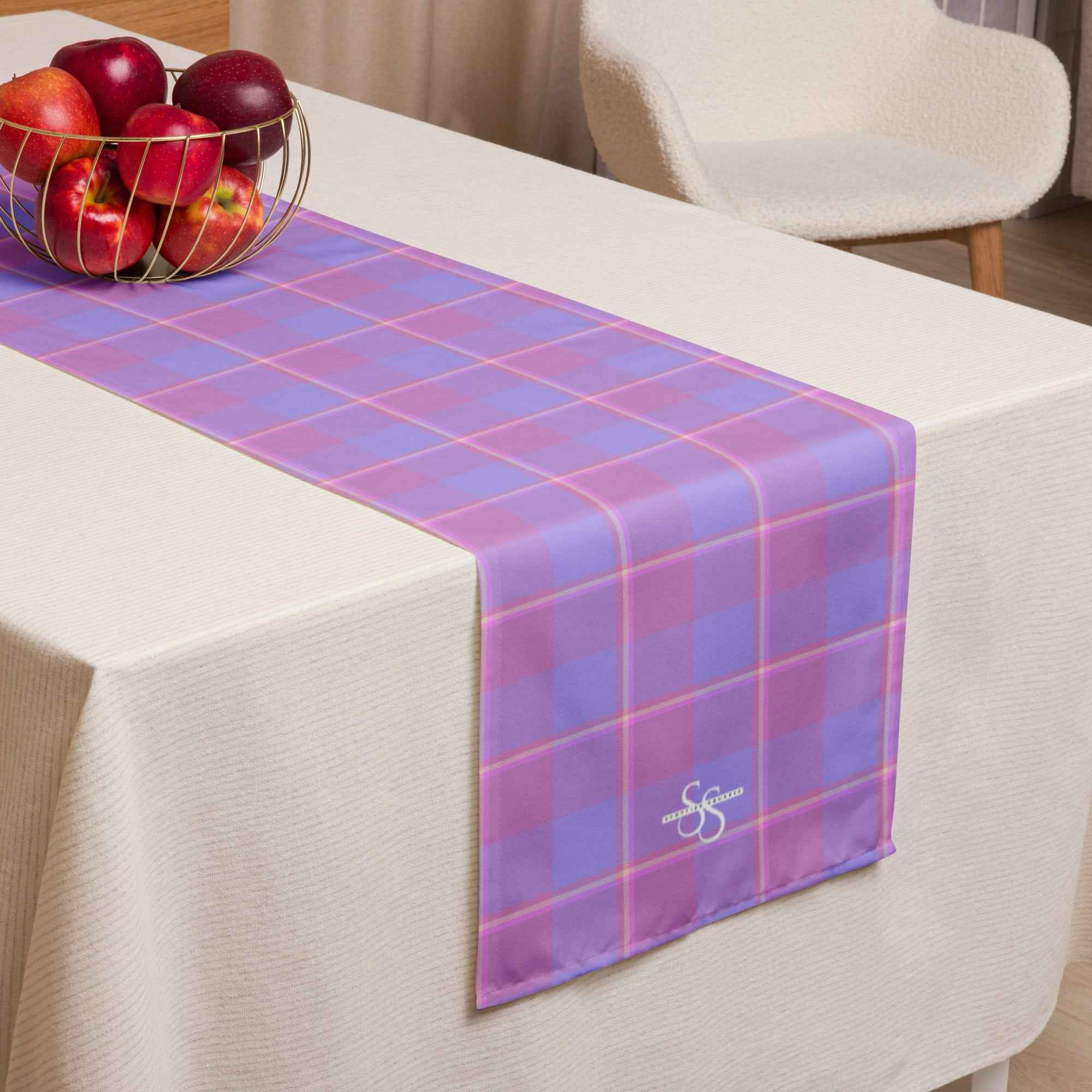 Table Runner Viola and Dull Lavender Plaid Default Title - Scottish Squares