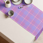 Table Runner Viola and Dull Lavender Plaid - Scottish Squares