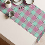 Table Runner Vista Blue and Turkish Rose Plaid - Scottish Squares