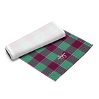 Table Runner Ocean Green and Mulberry Wood Plaid - Scottish Squares