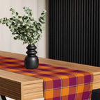 Table Runner Tahiti Gold and Rose Bud Cherry Plaid - Scottish Squares