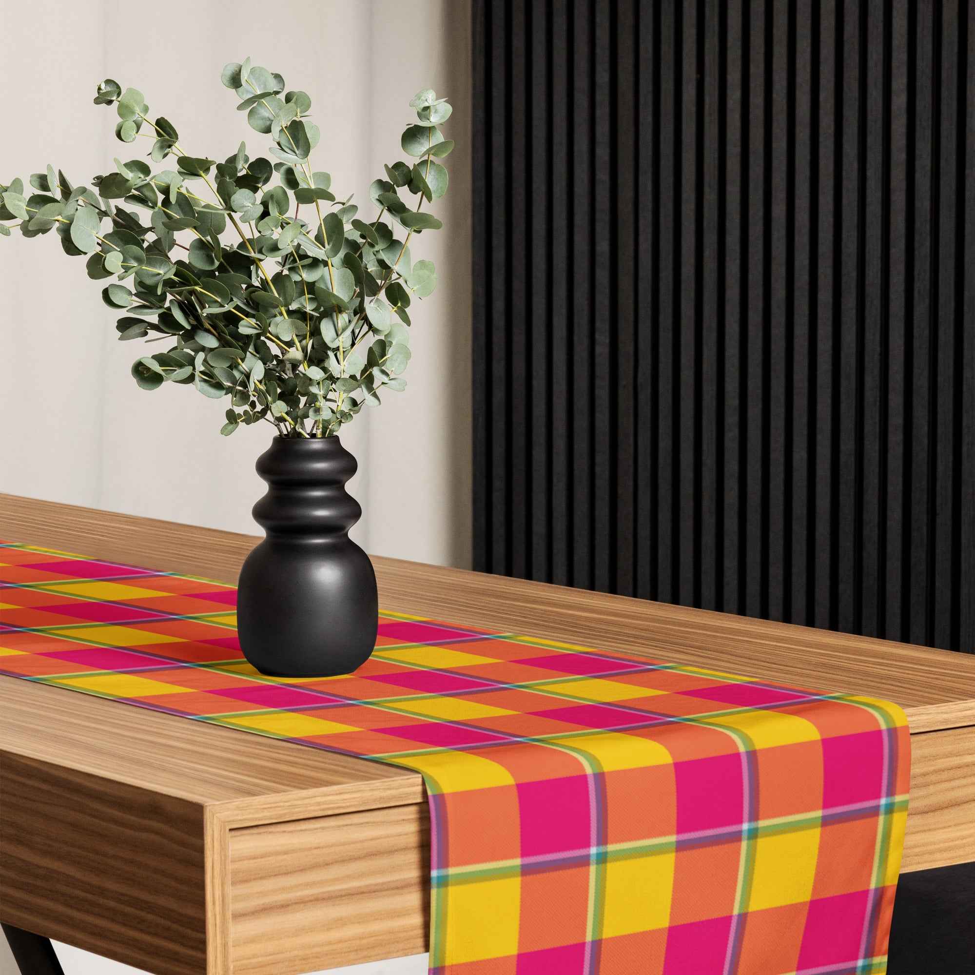 Table Runner Corn and Razzmatazz Plaid - Scottish Squares