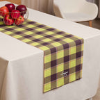 Table Runner Flax and Livid Brown Plaid Default Title - Scottish Squares