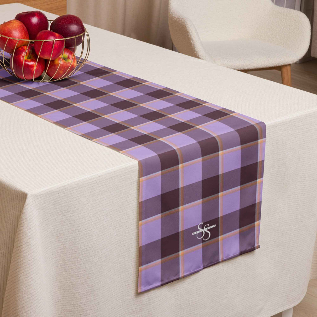Table Runner Light Wisteria and Livid Brown Plaid Default Title - Scottish Squares