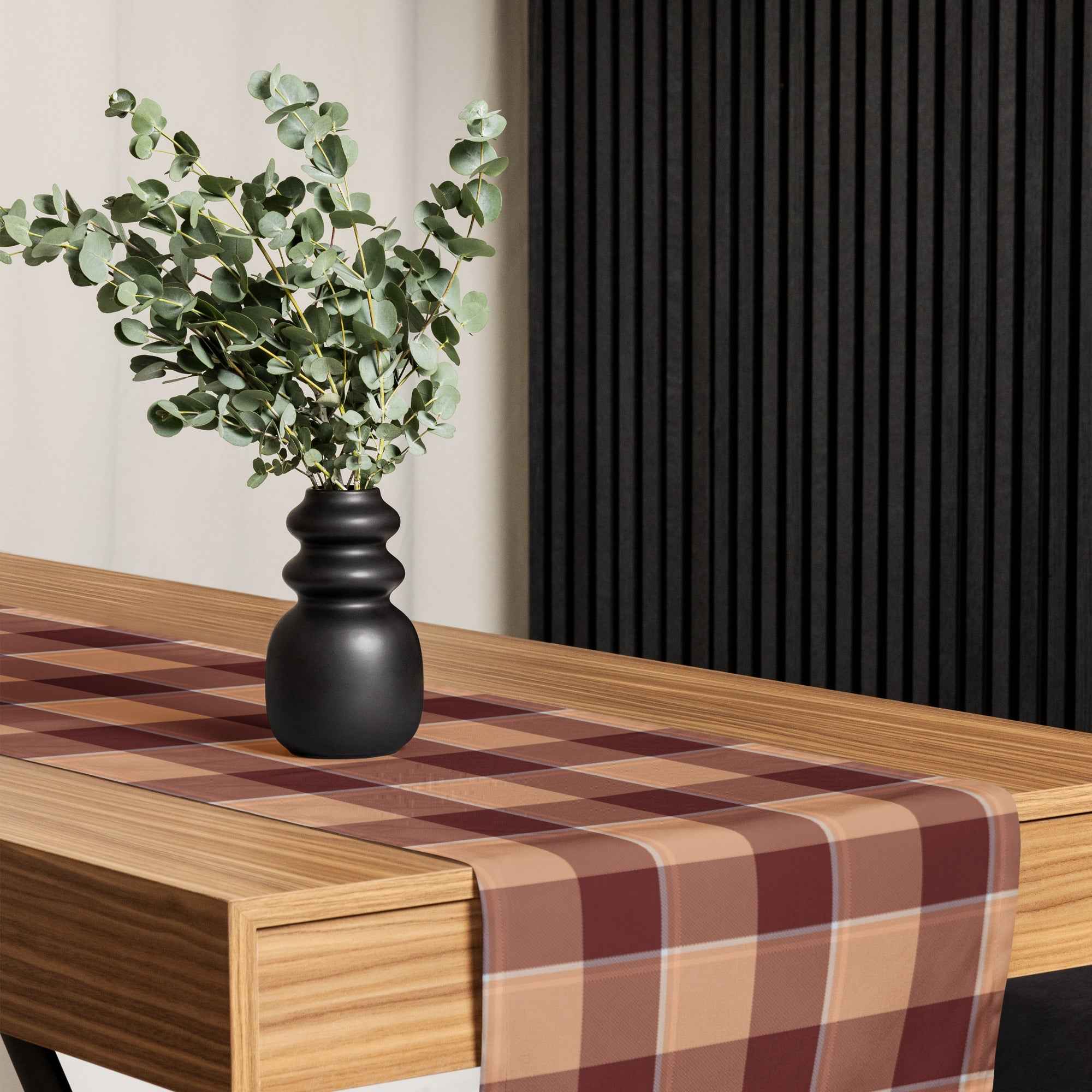 Table Runner Whiskey and Livid Brown Plaid - Scottish Squares