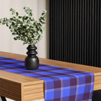 Table Runner Cornflower Blue and Livid Brown Plaid - Scottish Squares
