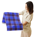 Table Runner Cornflower Blue and Livid Brown Plaid - Scottish Squares