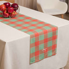 Table Runner Spring Rain and Persimmon Plaid Default Title - Scottish Squares