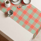 Table Runner Spring Rain and Persimmon Plaid - Scottish Squares