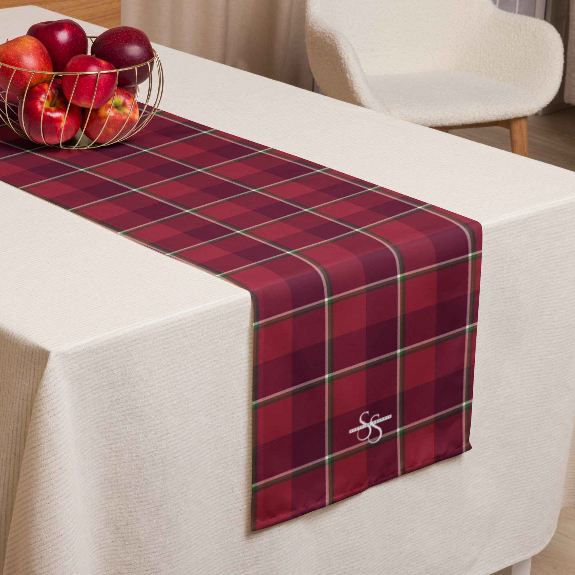 Table Runner Old Brick and Cab Sav Plaid Default Title - Scottish Squares