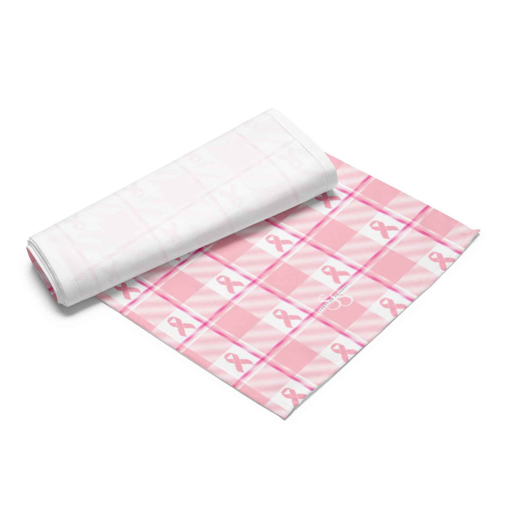 Table Runner Breast Cancer Awareness Plaid - Scottish Squares