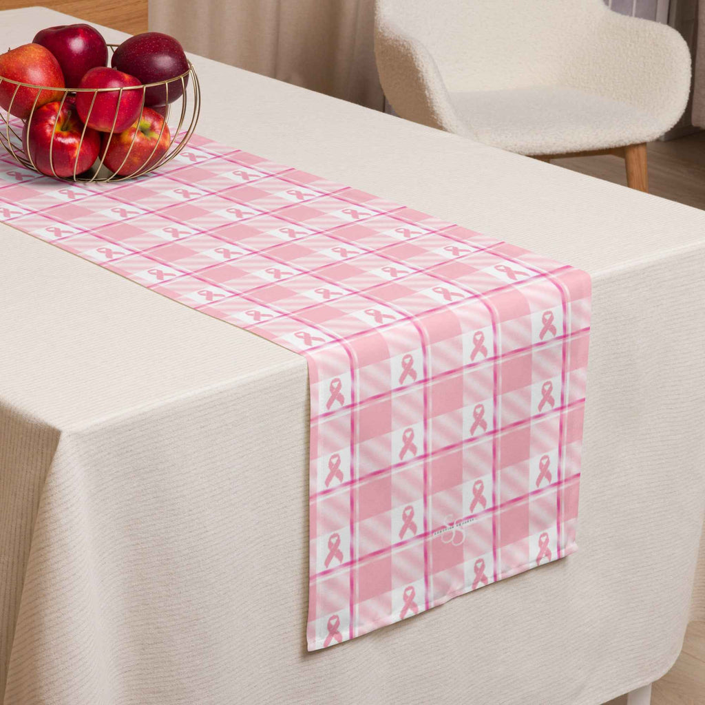 Table Runner Breast Cancer Awareness Plaid Default Title - Scottish Squares