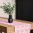 Table Runner Breast Cancer Awareness Plaid - Scottish Squares