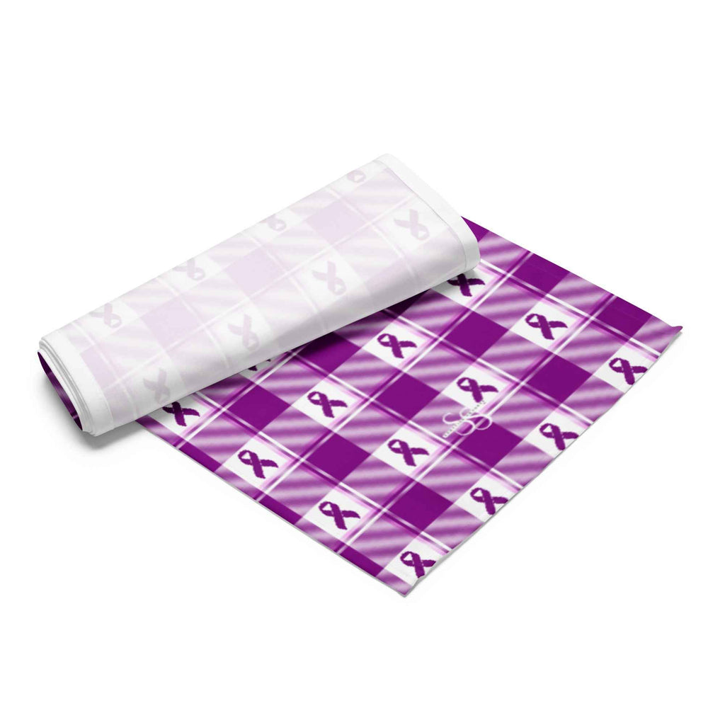 Table Runner Pancreatic Cancer Awareness Plaid - Scottish Squares