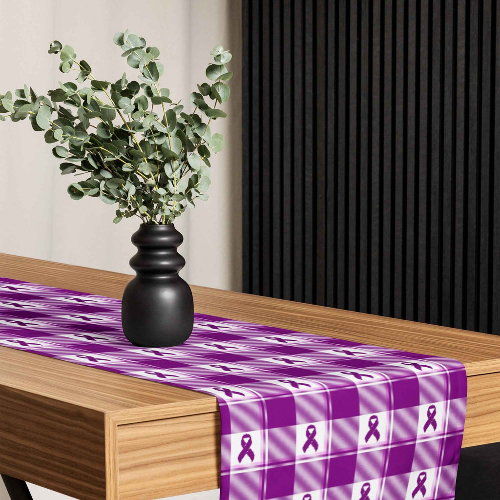Table Runner Pancreatic Cancer Awareness Plaid Default Title - Scottish Squares