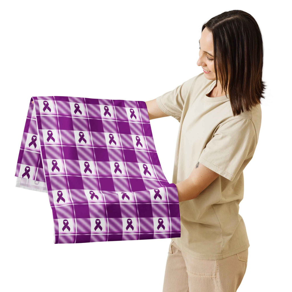 Table Runner Pancreatic Cancer Awareness Plaid - Scottish Squares