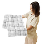 Table Runner Lung Cancer Awareness Plaid, White Ribbon, Supportive Gift - Scottish Squares