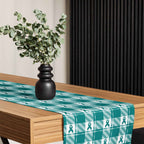 Table Runner Cervical Cancer Awareness Plaid, Teal Ribbon, Supportive Gift - Scottish Squares