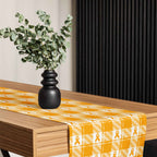 Table Runner Kidney Cancer Awareness Plaid, Orange Ribbon, Supportive Gift - Scottish Squares