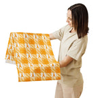 Table Runner Kidney Cancer Awareness Plaid, Orange Ribbon, Supportive Gift - Scottish Squares