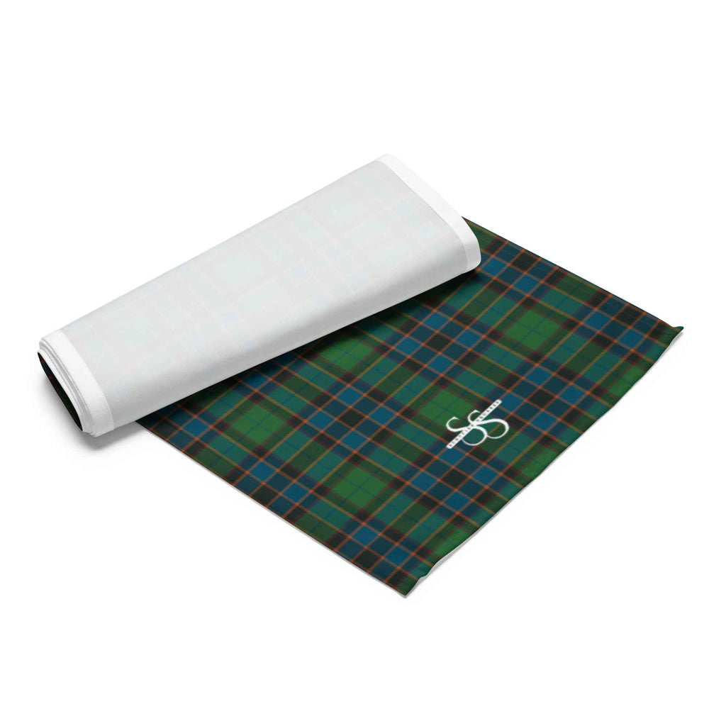 Table Runner Green Blue Orange Plaid Tartan
