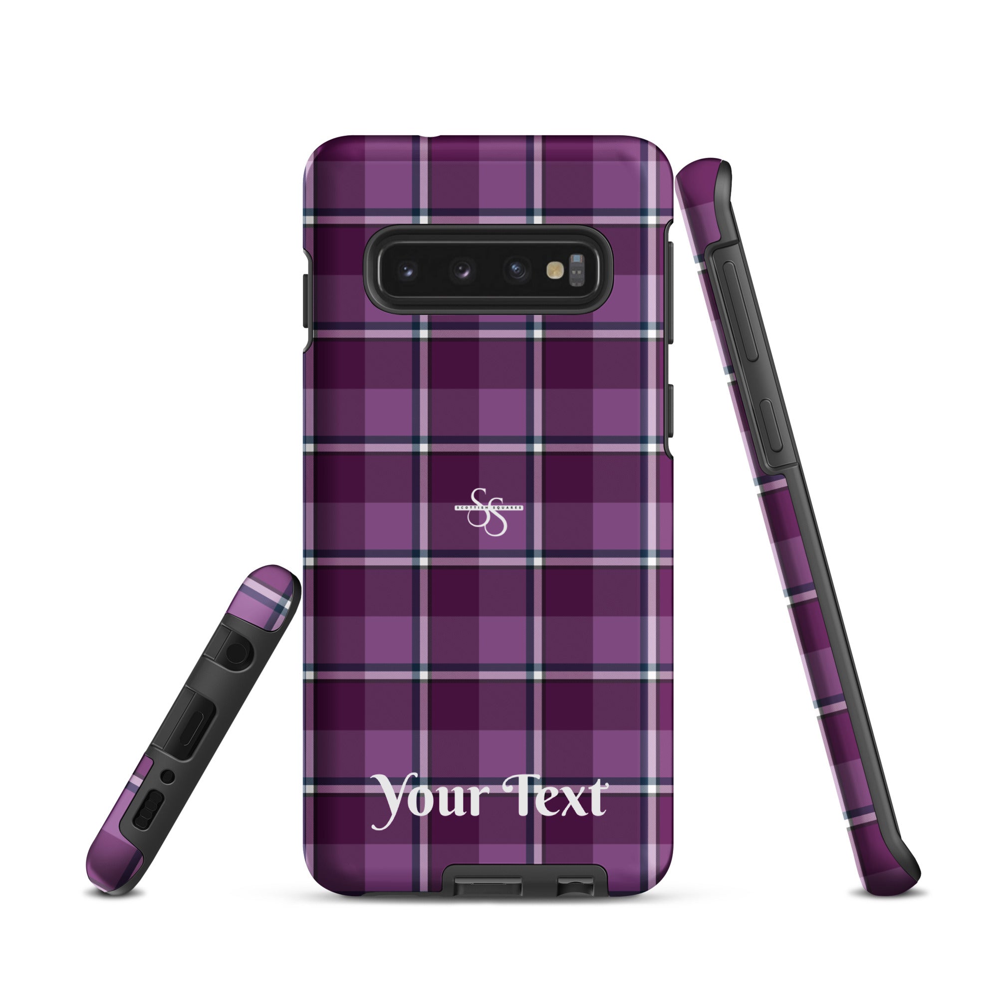 Personalized Purple and Trendy Pink Plaid Samsung Tough Case - Scottish Squares