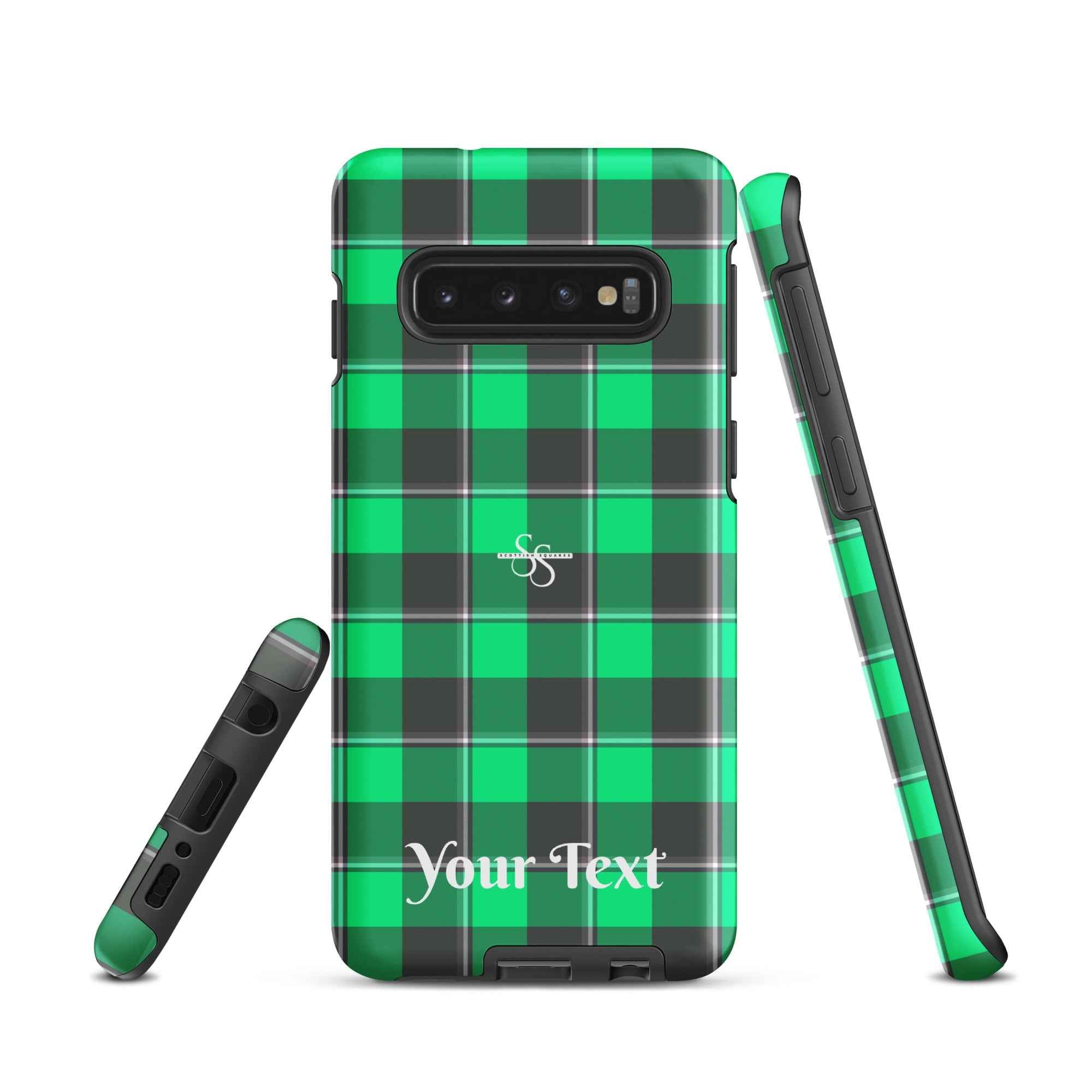 Personalized Spring Green and Finlandia Plaid Samsung Tough Case - Scottish Squares