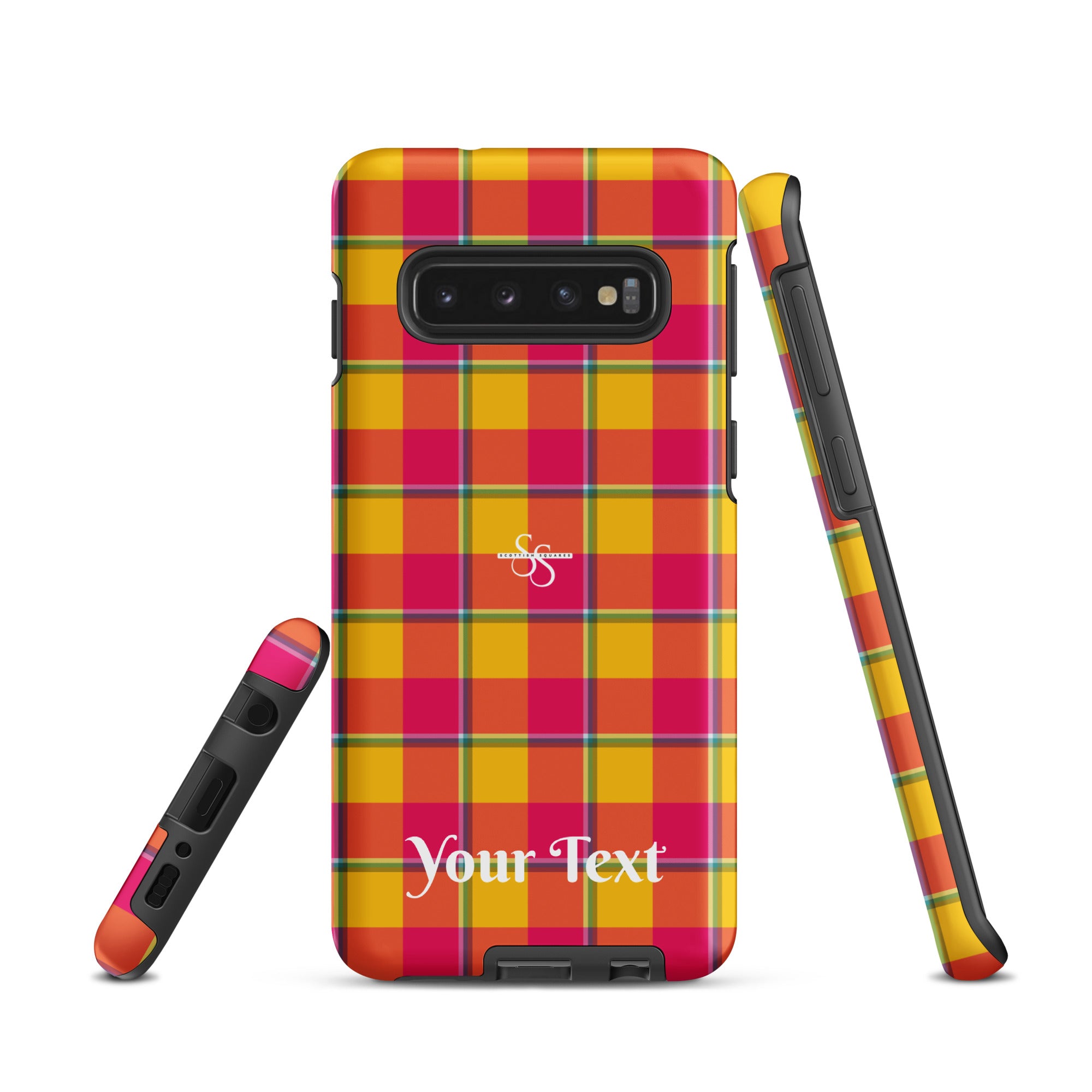 Personalized Corn and Razzmatazz Plaid Samsung Tough Case - Scottish Squares