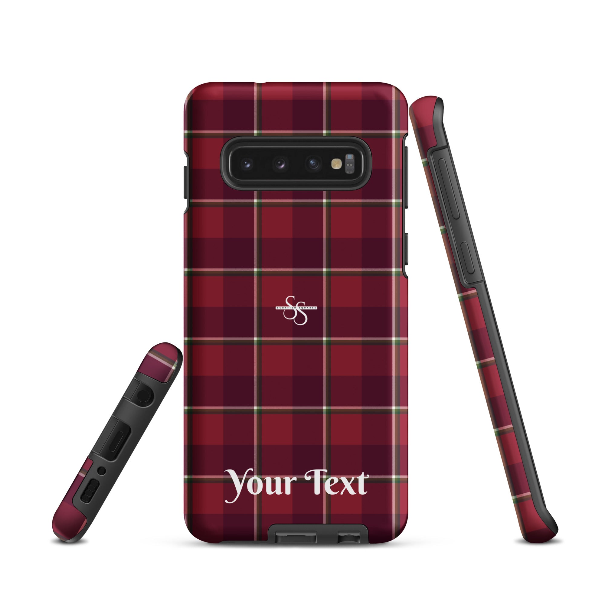 Personalized Old Brick and Cab Sav Plaid Samsung Tough Case - Scottish Squares