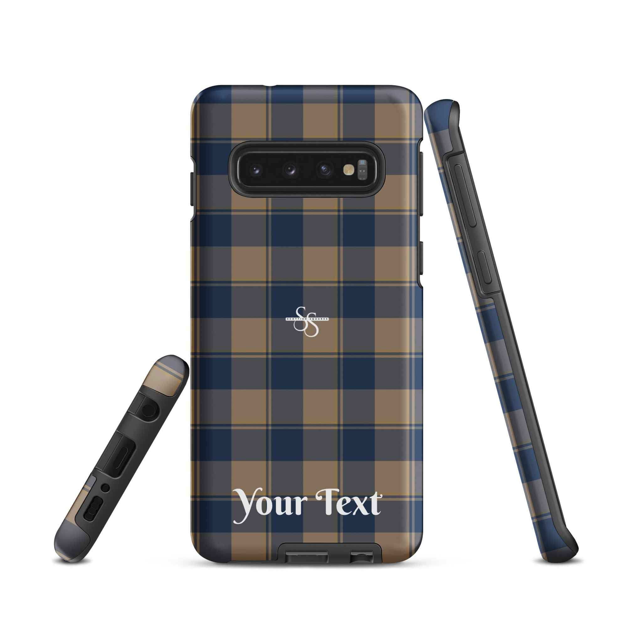 Personalized Cello and Donkey Brown Plaid Samsung Tough Case - Scottish Squares