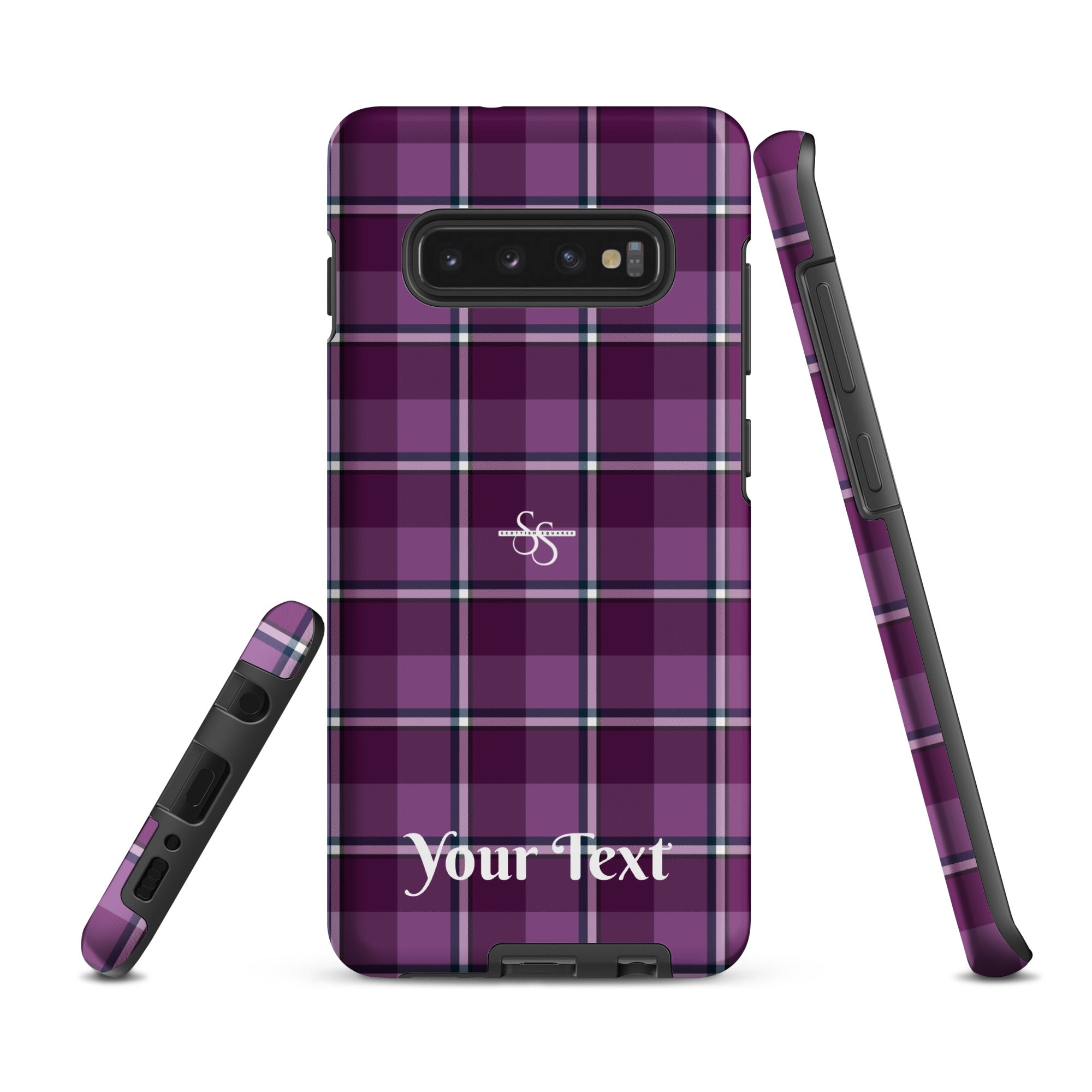 Personalized Purple and Trendy Pink Plaid Samsung Tough Case - Scottish Squares