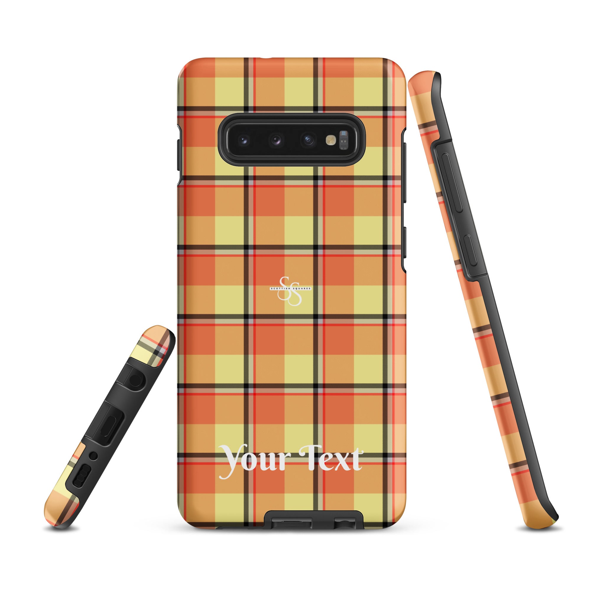 Personalized Claystone and Morning Mist Plaid Samsung Tough Case - Scottish Squares