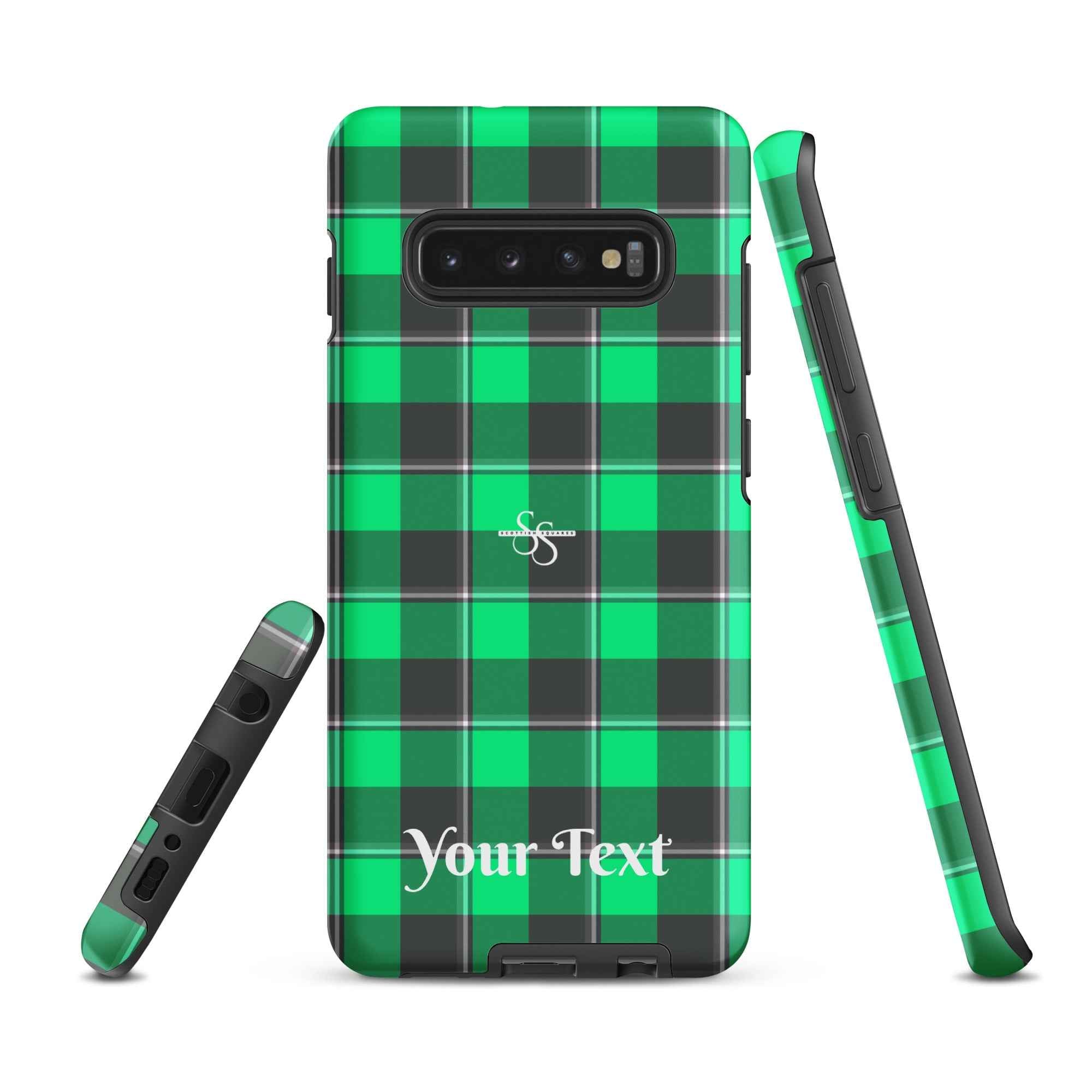 Personalized Spring Green and Finlandia Plaid Samsung Tough Case - Scottish Squares