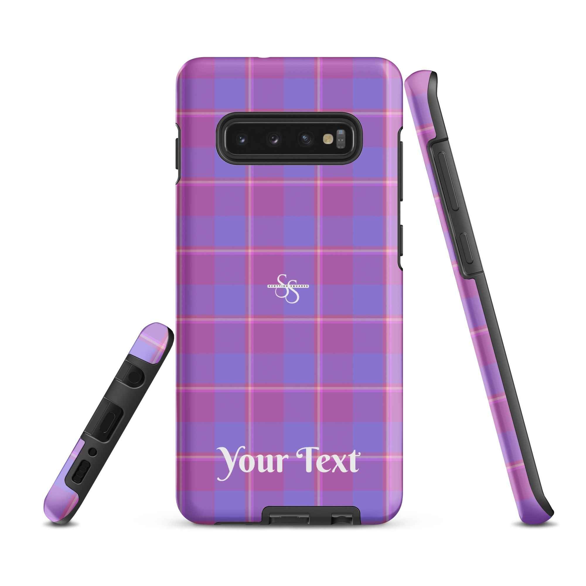 Personalized Viola and Dull Lavender Plaid Samsung Tough Case - Scottish Squares