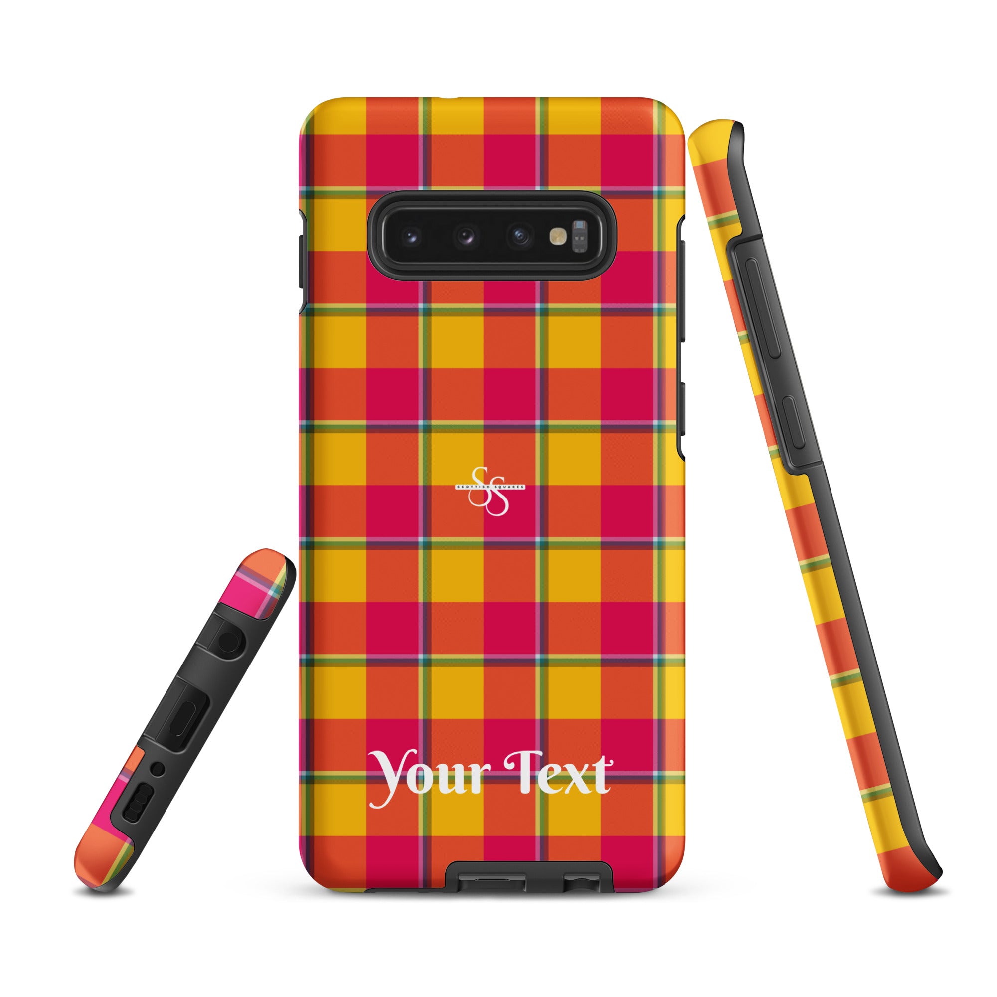 Personalized Corn and Razzmatazz Plaid Samsung Tough Case - Scottish Squares