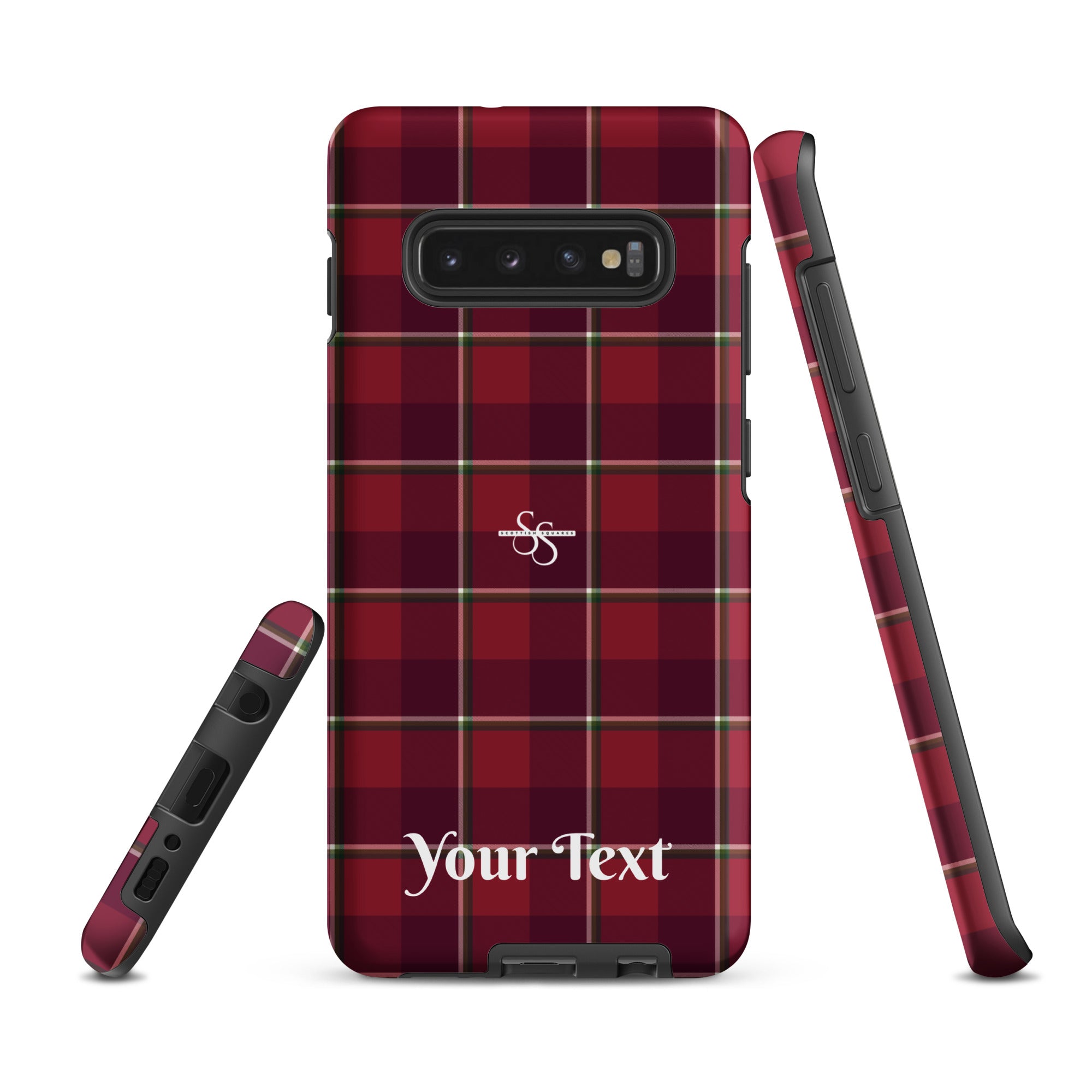 Personalized Old Brick and Cab Sav Plaid Samsung Tough Case - Scottish Squares