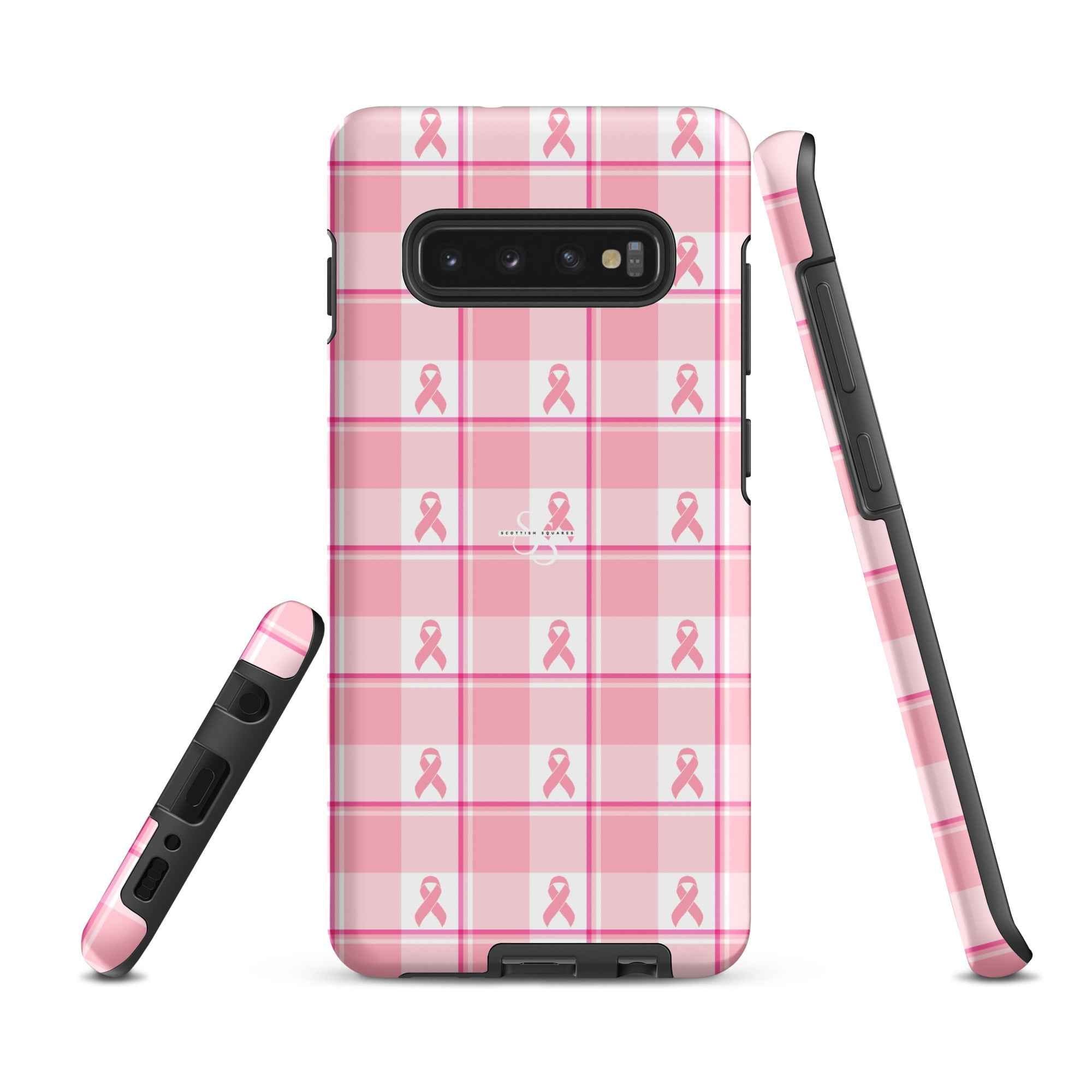 Tough Case for Samsung Breast Cancer Awareness Plaid Samsung Galaxy S10 Plus - Scottish Squares