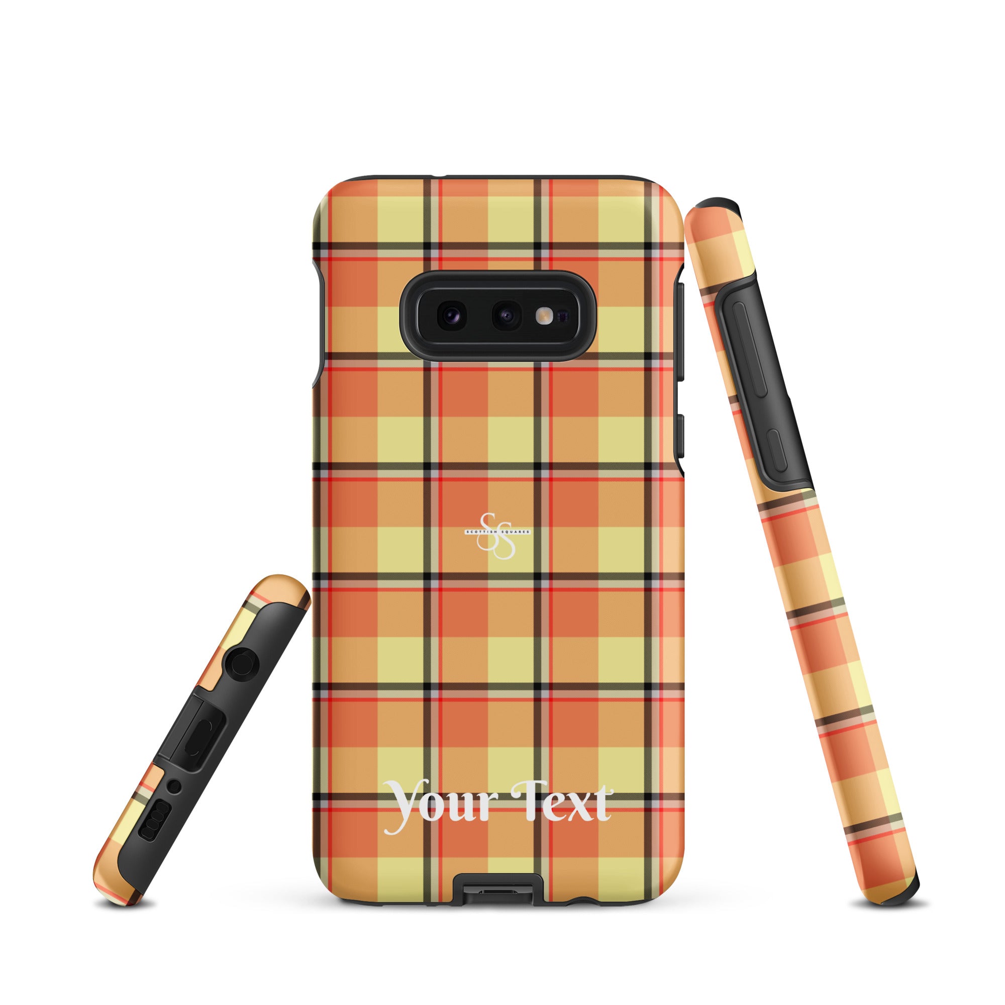 Personalized Claystone and Morning Mist Plaid Samsung Tough Case - Scottish Squares