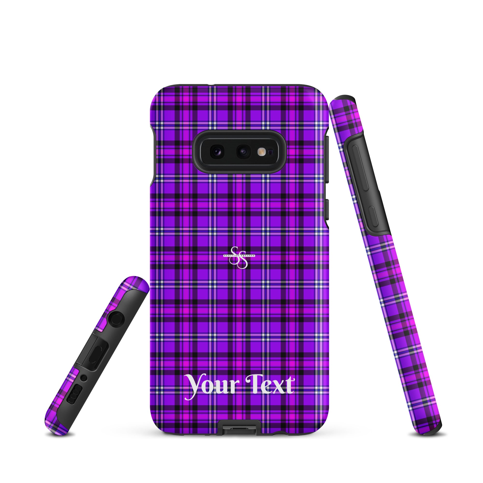 Personalized Electric Violet and Fuchsia Plaid Samsung Tough Case - Scottish Squares