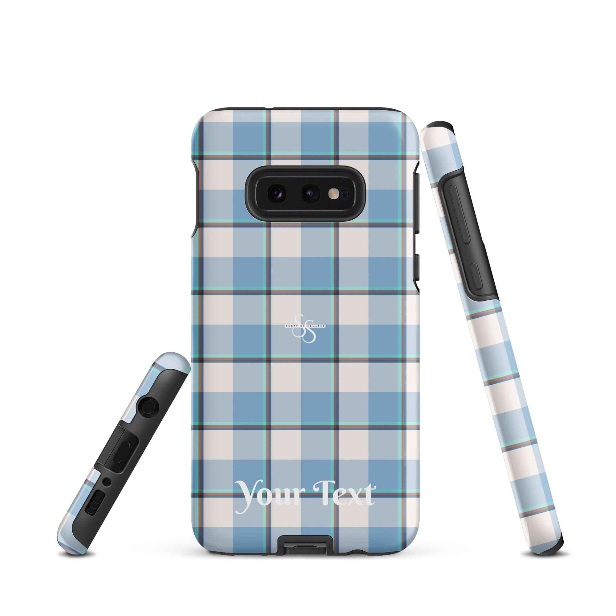 Personalized Pink Cloud and Blue Lagoon Plaid Samsung Tough Case - Scottish Squares