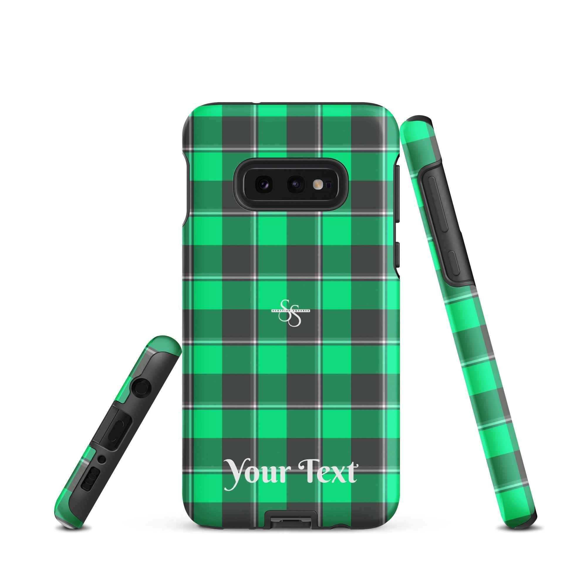 Personalized Spring Green and Finlandia Plaid Samsung Tough Case - Scottish Squares