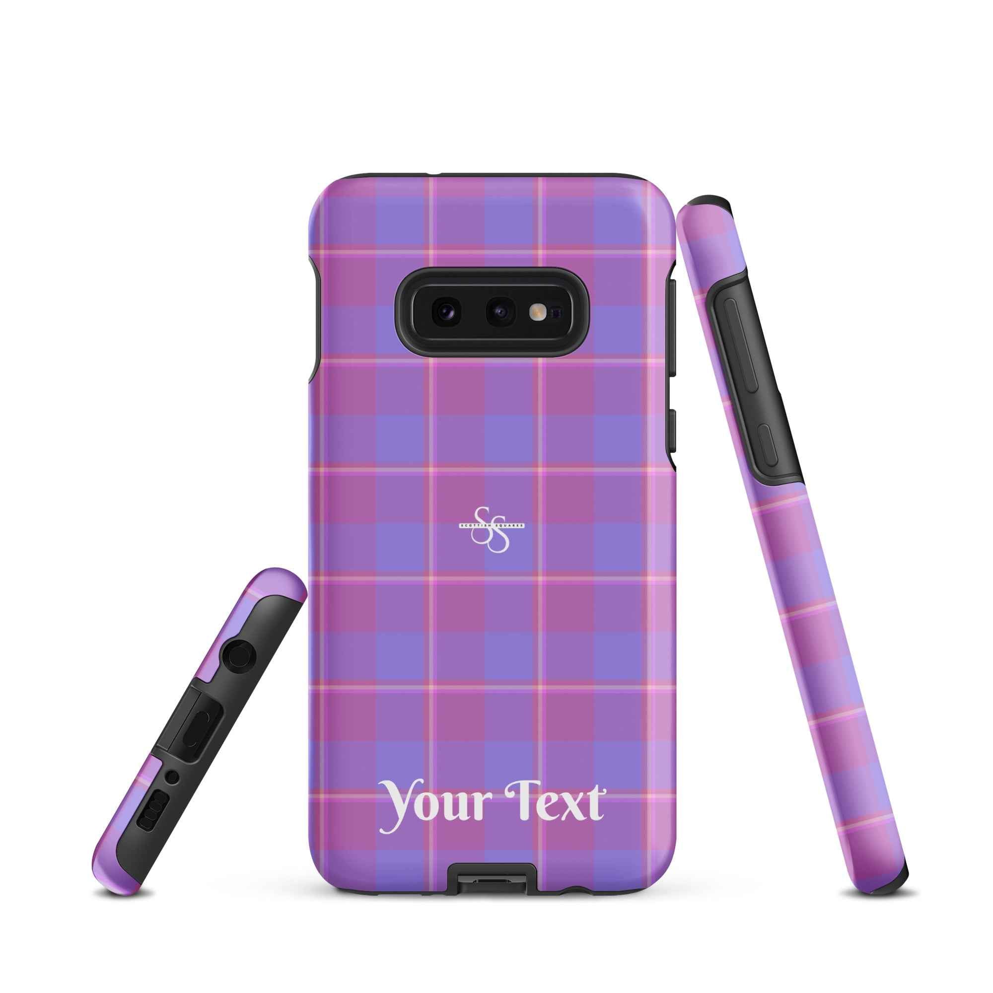 Personalized Viola and Dull Lavender Plaid Samsung Tough Case - Scottish Squares