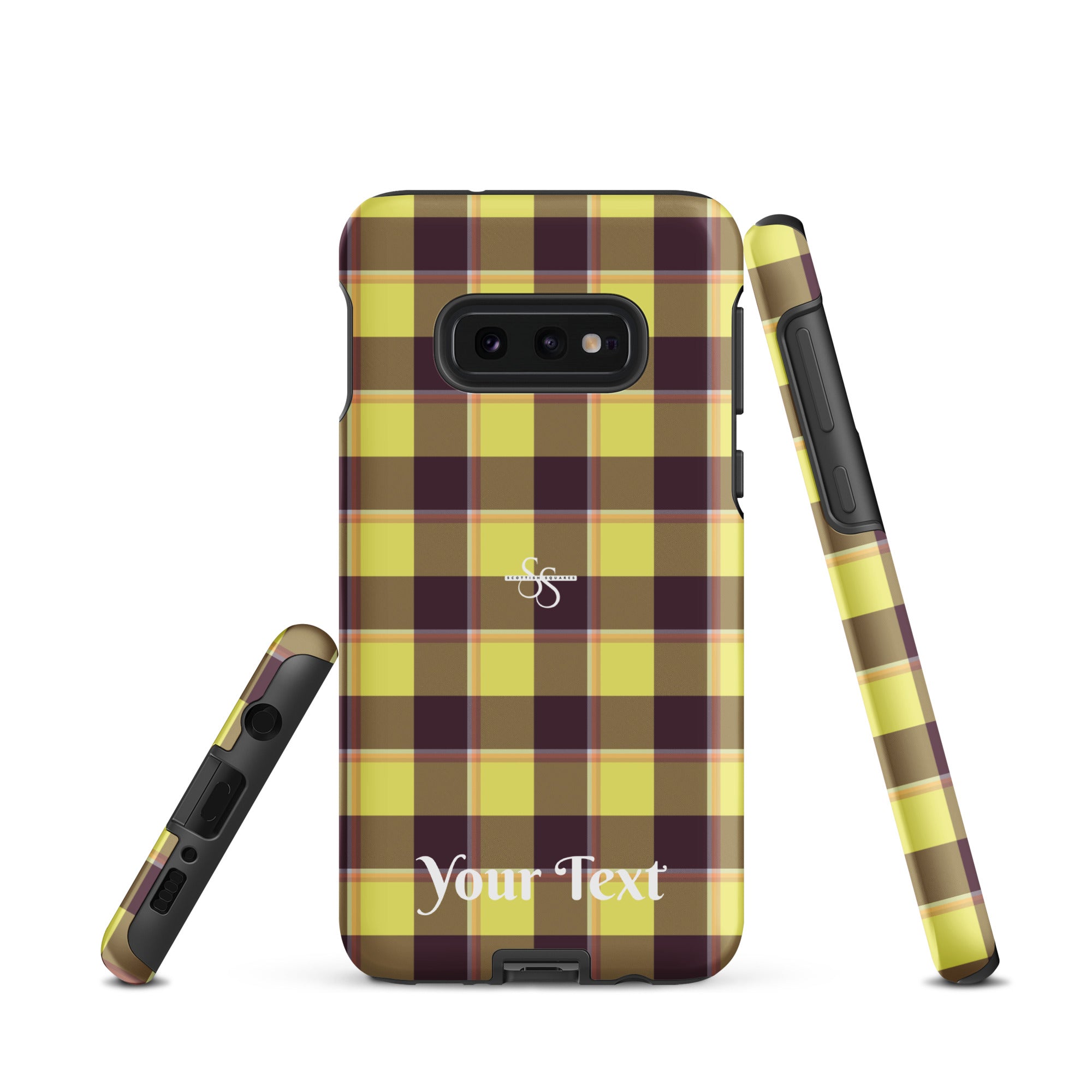 Personalized Flax and Livid Brown Plaid Samsung Tough Case - Scottish Squares