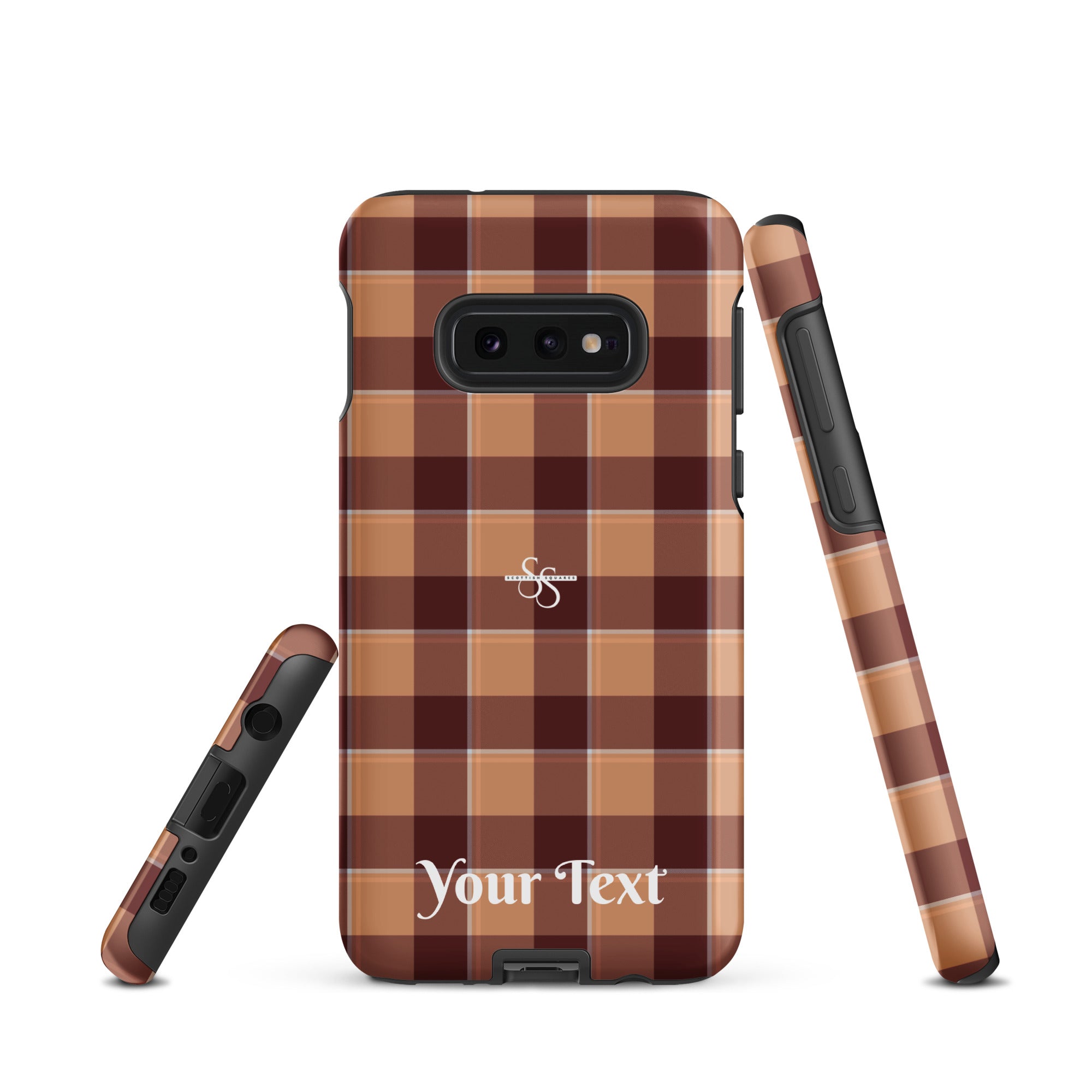 Personalized Whiskey and Livid Brown Plaid Samsung Tough Case - Scottish Squares