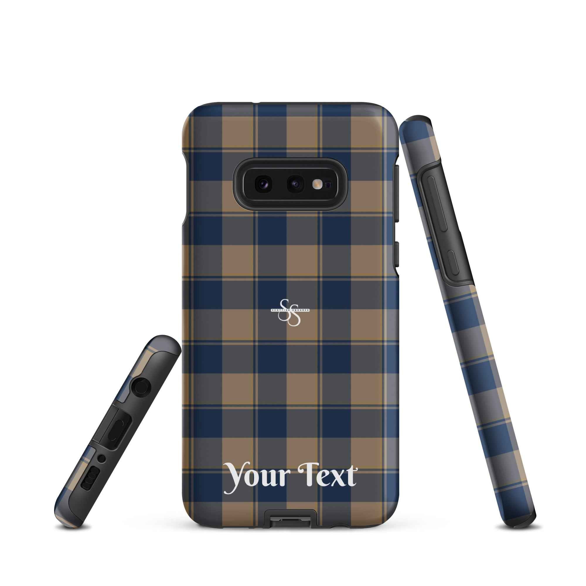 Personalized Cello and Donkey Brown Plaid Samsung Tough Case - Scottish Squares
