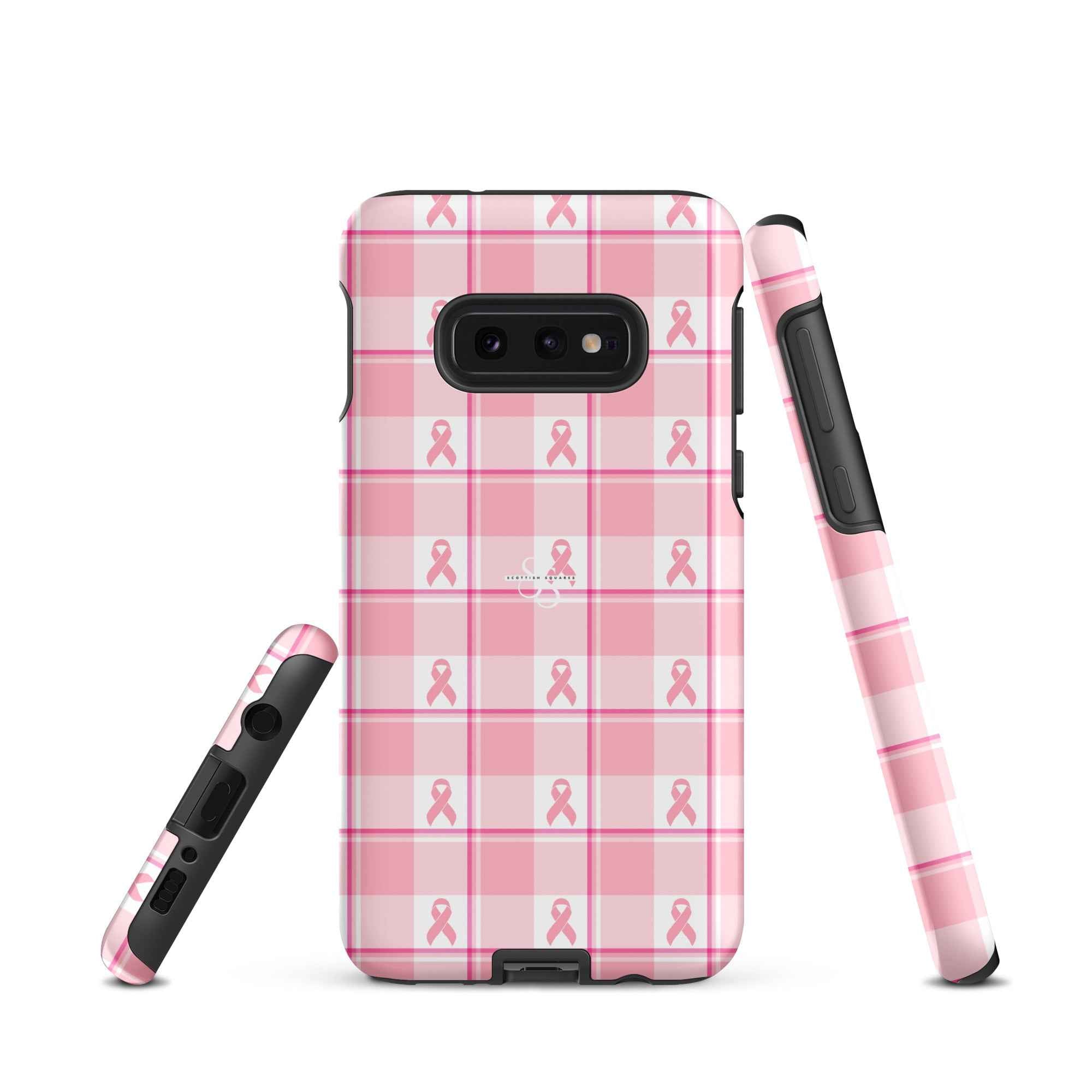 Tough Case for Samsung Breast Cancer Awareness Plaid Samsung Galaxy S10e - Scottish Squares