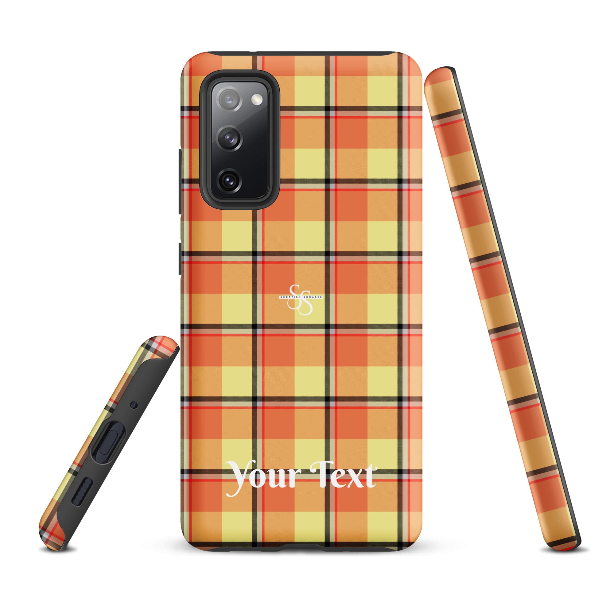 Personalized Claystone and Morning Mist Plaid Samsung Tough Case - Scottish Squares